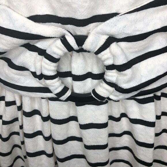 ModCloth Fervour Black and White Striped Fit and Flare Dress - Picture 3 of 13